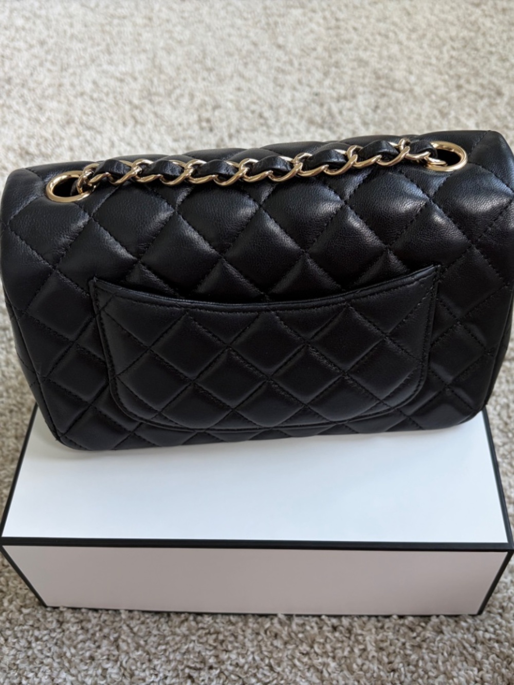 Chanel Classic Black Lambskin Flap Rectangular Mini LGHW 24 series - Picture 5 of 17
